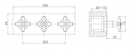 Смеситель для ванны и душа D&K Kassel Hessen DA1414801 фото