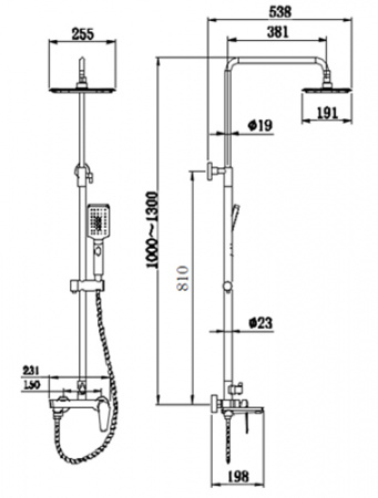 Душевая система (стойка) Bravat Arden F6351385CP-A1-RUS фото