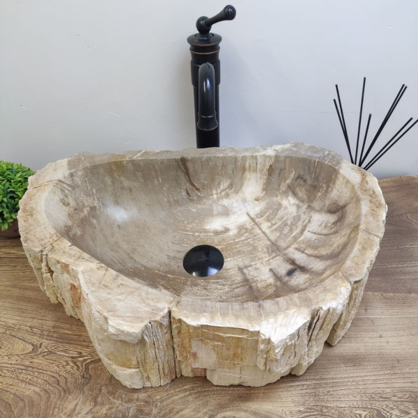 Накладная раковина из окаменелого дерева Fossil Basin OD-01124 (55*39*15) фото
