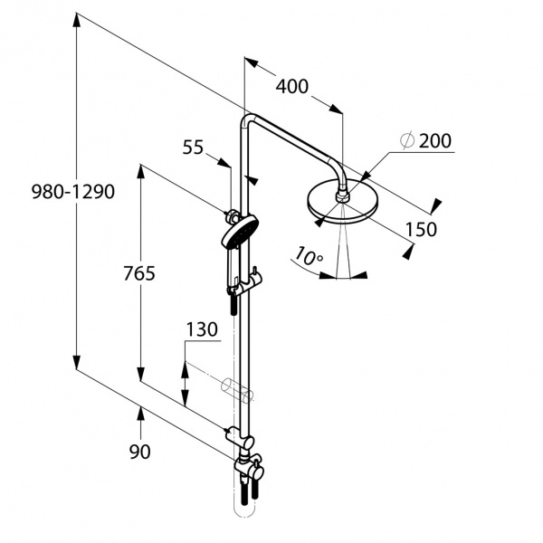 Душевая система (стойка) Kludi A-QA 6609105-00 фото
