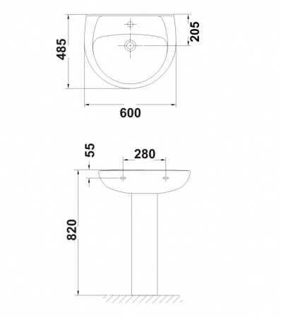 Подвесная раковина Gala Elia 18040 (71885) 60 см фото
