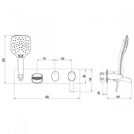 Смеситель для ванны и душа Lemark Atlantiss LM3224C фото