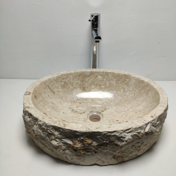 Накладная раковина из мрамора Oval Cream Marmo MM-00887 (53*42*15) фото