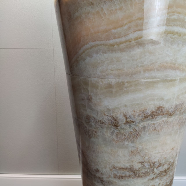 Раковина напольная из оникса Yellow ON-01346 (45*45*90) фото