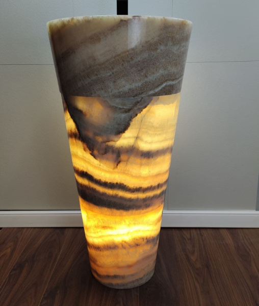 Раковина напольная из оникса Yellow ON-01355 (45*45*90) фото