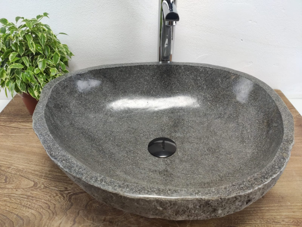 Накладная раковина из речного камня RS0770 (50*42*15) фото