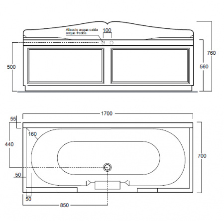 Акриловая ванна Simas VAT17bi 170х70 фото