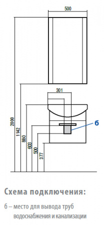 Зеркало Акватон Ария 50 1A140102AA950 чёрный глянец фото