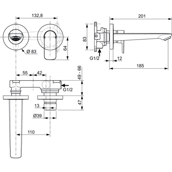 Настенный смеситель для раковины Ideal Standard CONNECT AIR A7029A2 фото