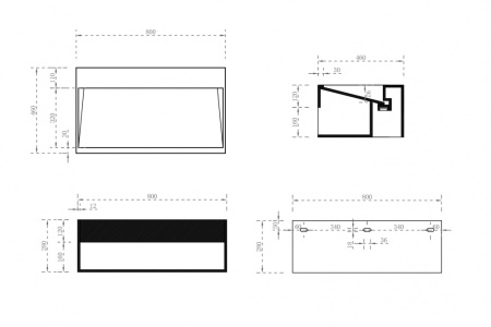 Раковина с полочкой Abber Stein AS2645-0.8 белая матовая фото