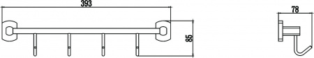 Планка с четырьмя крючками Savol 99 S-009974 фото