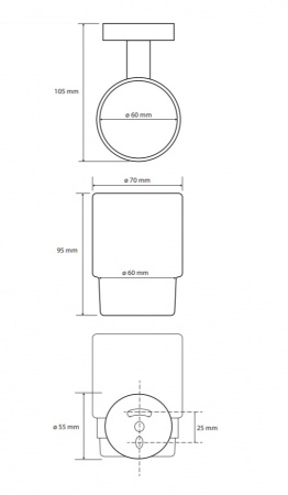 Стакан для зубных щеток Bemeta White 104110014 фото