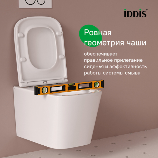 Подвесной унитаз со смывом торнадо Iddis Bild BILRNSEi25 с сиденьем фото