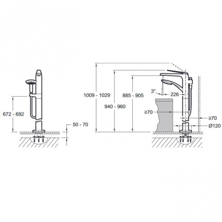 Смеситель для ванны напольный Jacob Delafon Avid E97367-CP фото