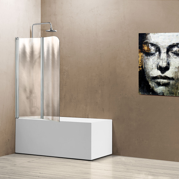 Шторка для ванны складная Vincea VSB-12114CH L/R 114 см шиншила матовое стекло фото