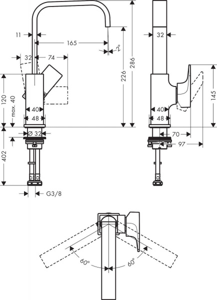 Смеситель для раковины Hansgrohe Metropol 32511000 фото