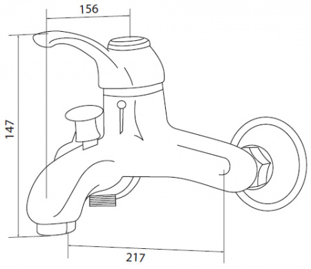 Смеситель для ванны с душем Am.Pm Bourgeois F6610000 фото