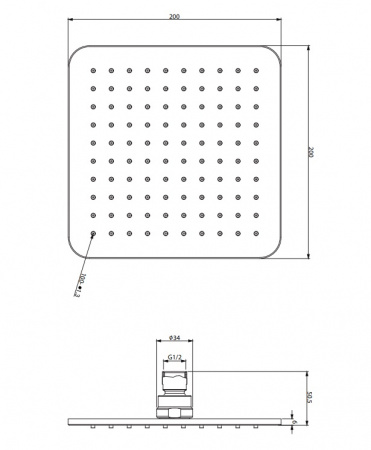 Верхний тропический душ Omnires Slimline WG220/OGR графит фото