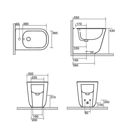 Биде напольное Kerasan Tribeca 512001bi фото