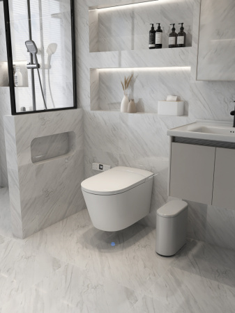 Электронный унитаз-биде импульсный Abber Bequem AC1121S белый фото