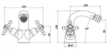 Смеситель для биде двухвентильный Boheme Crystal 296-CRST фото