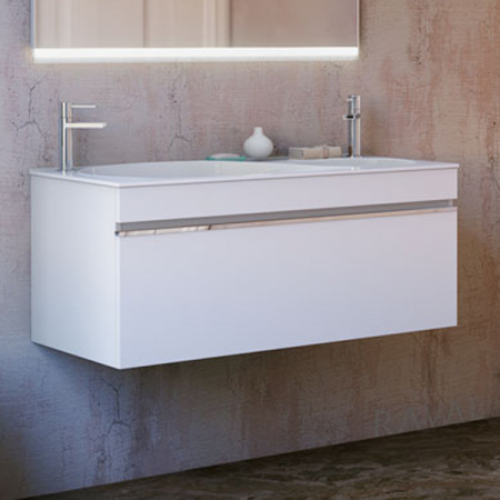 Тумба с двойной раковиной Raval Hotte 100 Hot.01.100/P/W фото