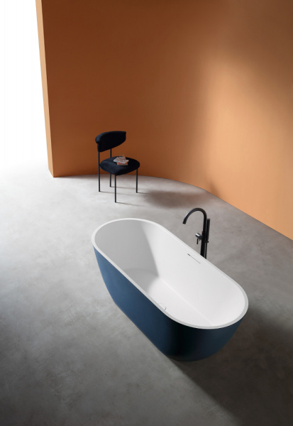 Ванна из искусственого камня Abber Frankfurt AM9941DB 170x75 синяя матовая фото