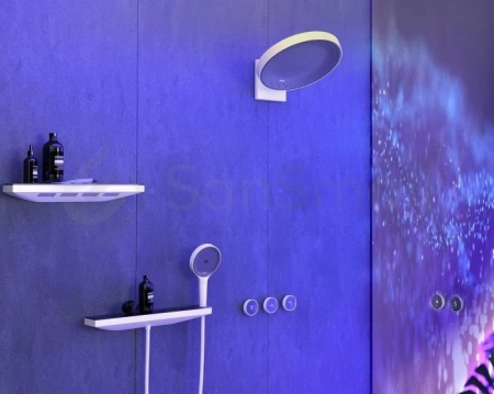 Шланговое подключение Hansgrohe Rainfinity Porter 500 26858700 с полочкой фото