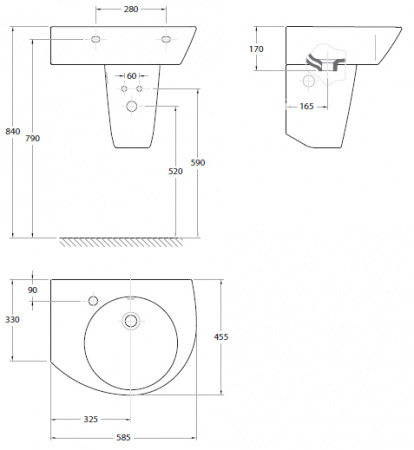 Полупьедестал для раковины Gala Street 31433 фото
