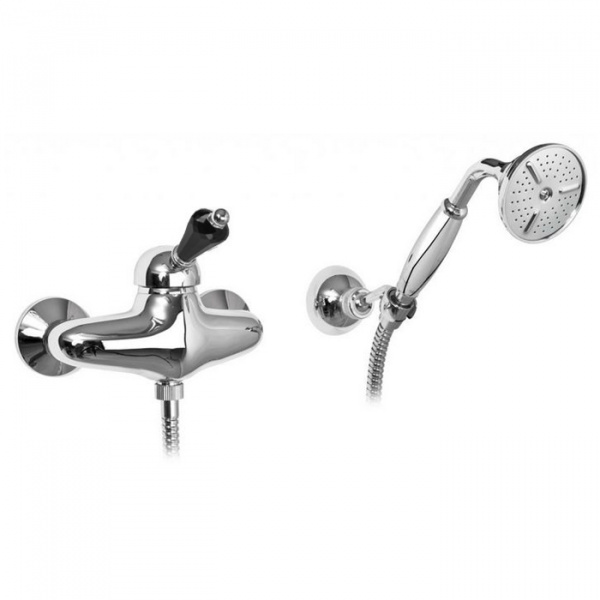 Смеситель для душа с ручным душем Cezares Vintage VINTAGE-D-01-Sw-N хром/swarovski Nero фото