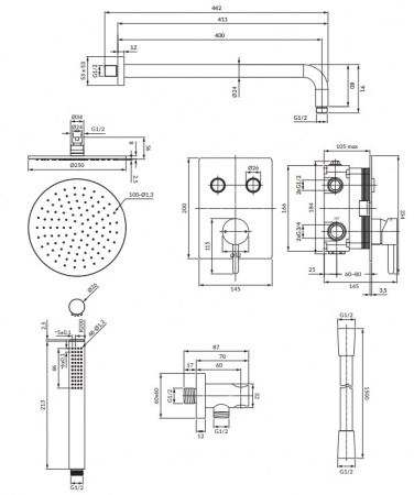 Душевая система для скрытого монтажа Omnires Y GoClick SYSY33GCCR фото
