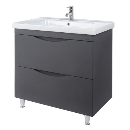 Тумба под раковину напольная Bellezza Санриса-80 серебро фото