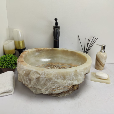 Накладная раковина из оникса Erozy Green EO-00771(45*40*15см) фото