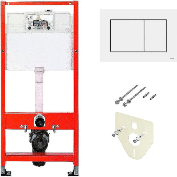 Инсталляция для подвесного унитаза Tece Base 9400413 с белой кнопкой смыва фото
