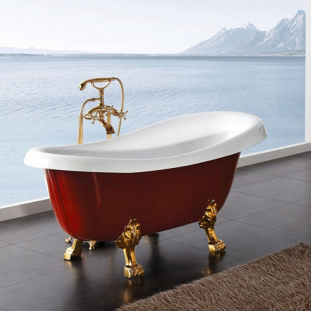 Акриловая ванна BelBagno BB04-ROS-ORO 170х80,5 на ножках фото