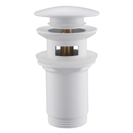 Донный клапан Abber AF0009W белый матовый, клик-клак фото