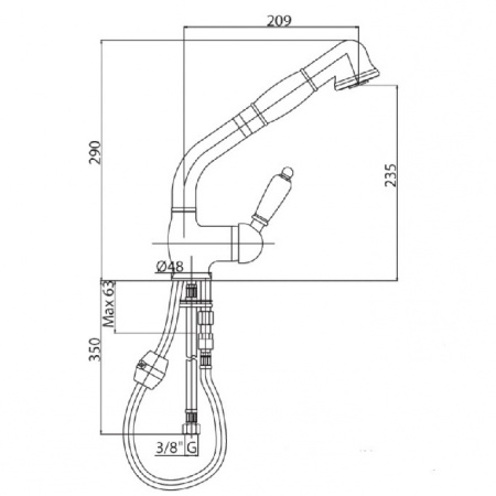 Смеситель для кухни Cezares Elite ELITE-LLDM-02-Bi бронза фото