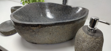 Накладная раковина из речного камня RS0885 (40*38*15) фото