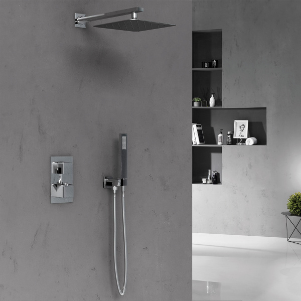 Душевая система скрытого монтажа с термостатом Vincea VSFW-102TCH хром фото