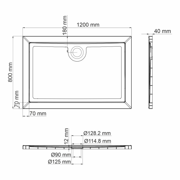 Поддон для душа WasserKRAFT Salm 27T06 120x80 фото