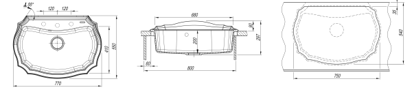 Кухонная мойка ЭМИЛИЯ 770 Florentina 20.360.E0770 песочный фото