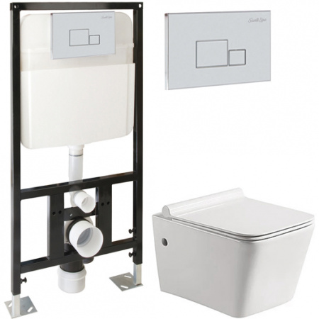 Комплект подвесной унитаз с инсталляцией SantiLine SL-5004+SL-01 фото