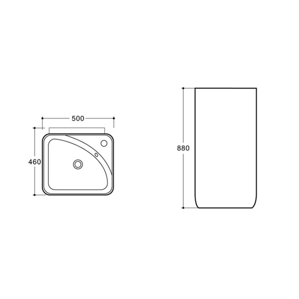 Напольная раковина Vincea VBS-2P202 50x46 фото