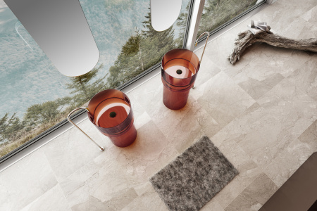 Напольная раковина из полиэфирной смолы Abber Kristall AT2701Opal фото