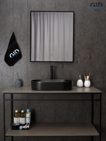 Накладная раковина GID N9020bg 53379 52x30 черный графит фото