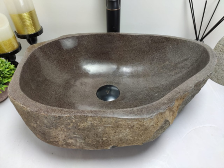 Накладная раковина из речного камня RS0486 (48*33*15) фото