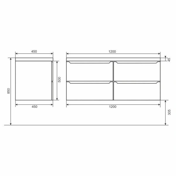 Тумба под двойную раковину Uperwood Tanos 120 2910203302 черная матовая фото