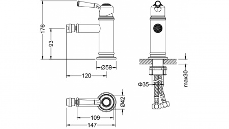 Смеситель для биде Timo Arisa 5312/00F фото