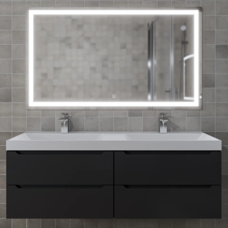 Тумба под двойную раковину Uperwood Tanos 120 2910203302 черная матовая фото