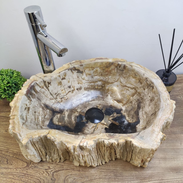 Накладная раковина из окаменелого дерева Fossil Basin OD-01125 (49*35*15) фото
